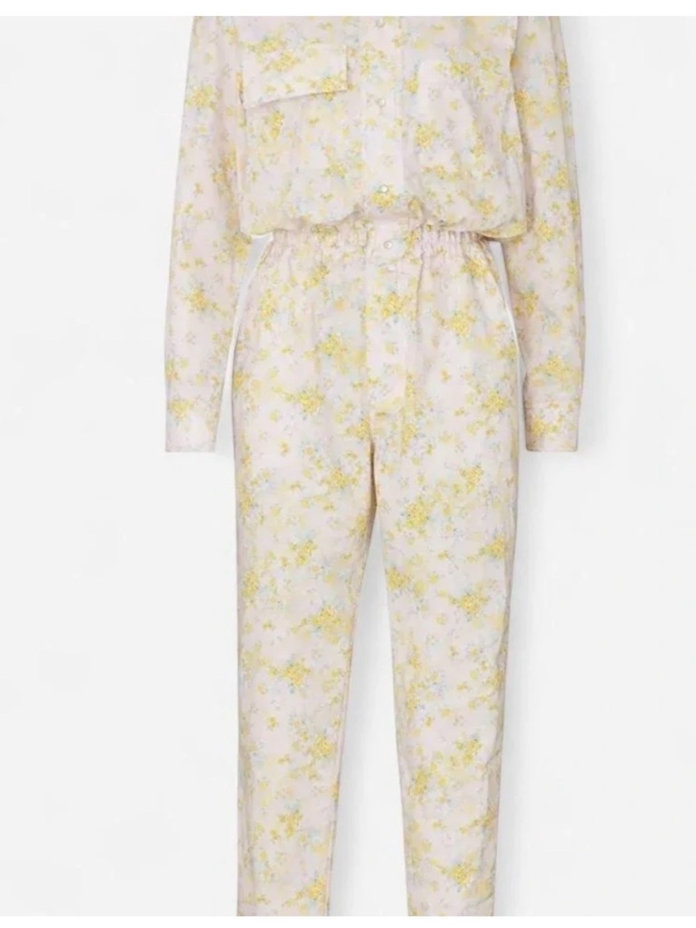 Cynthia Rowley Pink and Yellow Floral Utility Jumpsuit